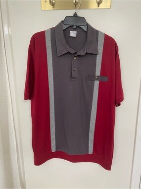 Vintage Haband Casual Joe Colorblock Polo Shirt L Grandpa Golf Old Money Retro